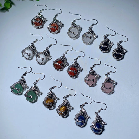 Mixed Crystal Dragon Earrings Bulk Wholesale
