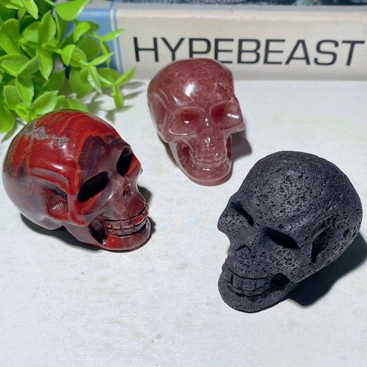 2.0" Mixed Crystal Skull Carvings Bulk Wholesale