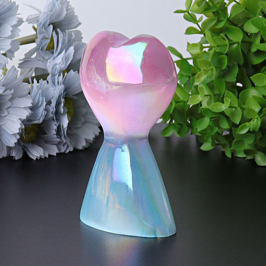 4.2" Selenite Aura Angel Crystal Heart Tower Wholesale Crystals