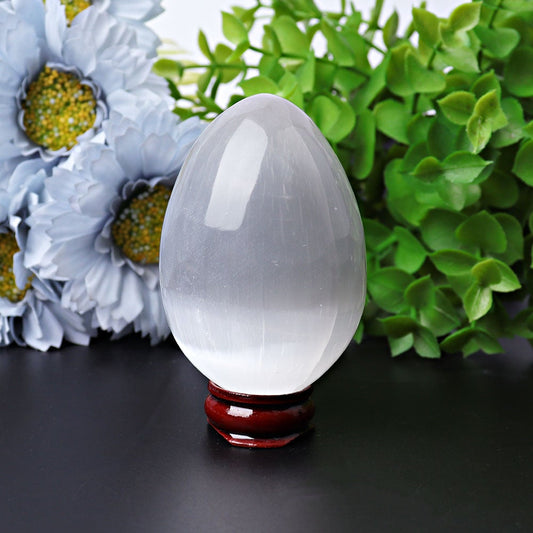 2.5" Selenite Egg Palm Stone Wholesale Crystals
