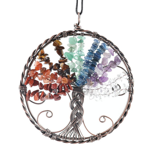 Healing Crystal Jewelry Tree of Life Wire Wrapped Pendant Wholesale Crystals