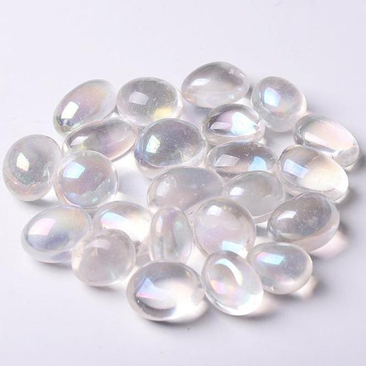 0.1kg 20mm-30mm Hot Sale Angle Aura Clear Quartz Tumbles Wholesale Crystals
