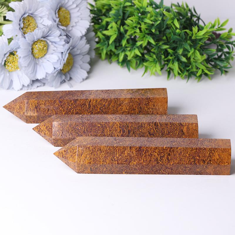 7.5'' High Quality Calligraphy Jasper Tower for Healing Wholesale Crystals