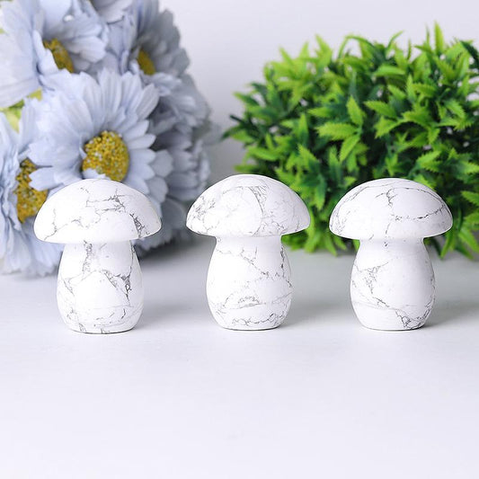 2" Howlite Mushroom Crystal Carvings Wholesale Crystals
