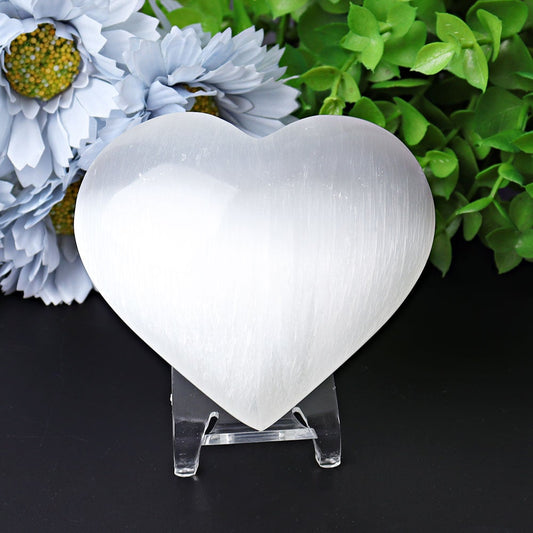 1.7"-2.8" Selenite Heart Crystal Carvings Wholesale Crystals