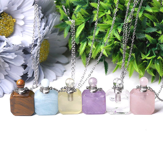 1.4" Empty Perfume Bottle Necklace DIY Wholesale Crystals