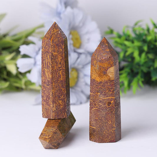 Calligraphy Jasper Points for Sale Healing Tower for Collection Wholesale Crystals
