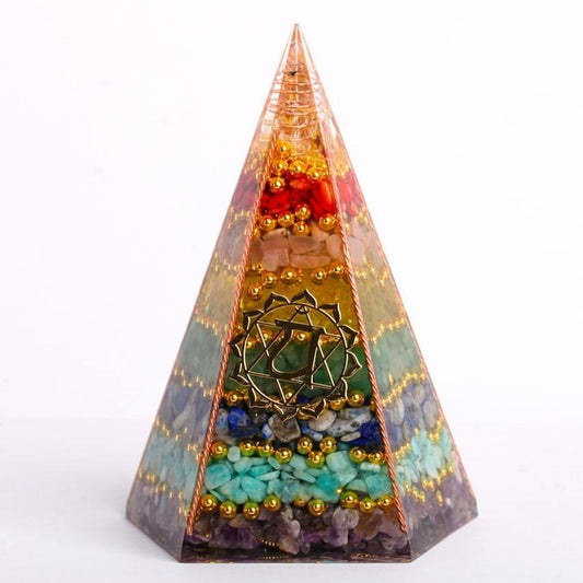7 Chakra Crystal Chips Resin Pyramid Wholesale Crystals