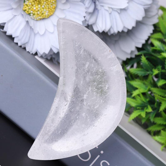 3.5" Clear Quartz Moon Shape Bowl Crystal Carvings Wholesale Crystals