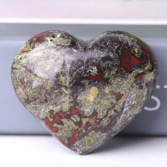 2.0-2.5"Dragon Blood Stone Heart Shape Crystal Carvings Wholesale Crystals