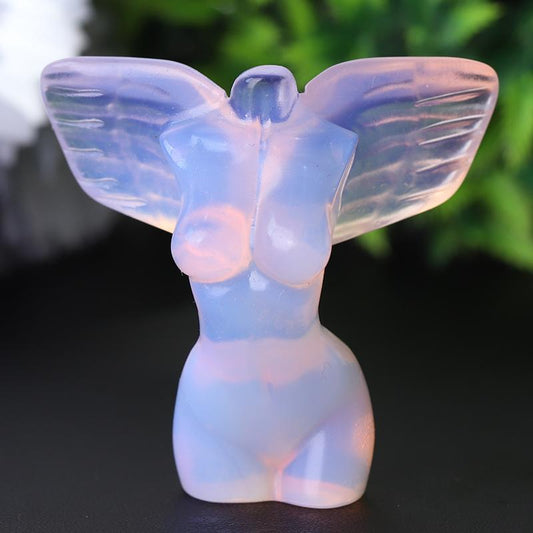 2" Woman Model Body with Wings Crystal Carvings Wholesale Crystals