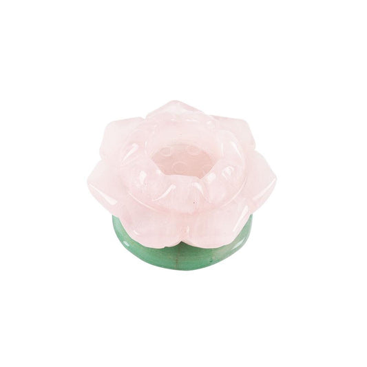 Rose Quartz Lotus with Leaf Crystal Carving Full Set Wholesale Crystals