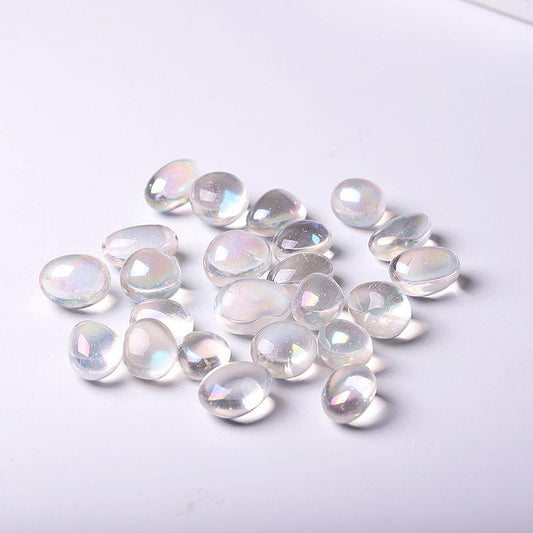 0.1kg 20mm-30mm Hot Sale Angle Aura Clear Quartz Tumbles Wholesale Crystals