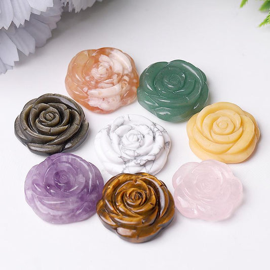 1.2" Rose Flower Crystal Carvings Wholesale Crystals