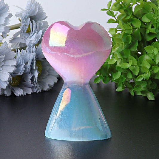 4.2" Selenite Aura Angel Crystal Heart Tower Wholesale Crystals