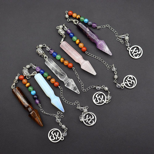 7 Chakra Healing Crystal Dowsing Pendulum Reiki Balance Meditation Jewelry Wholesale Crystals