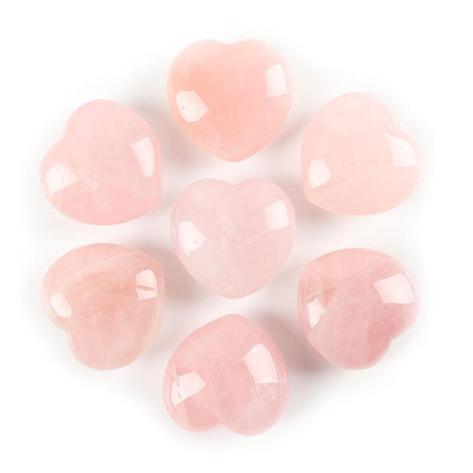 3cm Rose Quartz Heart Shape Crystal Carvings Palm Stone Wholesale Crystals