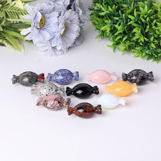 2" High Quality Natural Carved Crystal Candy Carving for Gift Wholesale Crystals