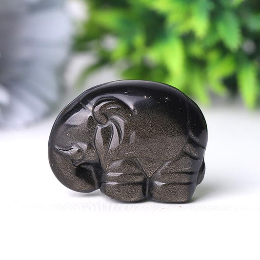 1.5" Elephant Crystal Carvings Wholesale Crystals