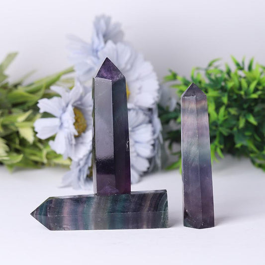 High Quality Crystal Wand Points Colorful Fluorite Tower Small Rainbow Fluorite Point Wholesale Crystals