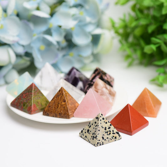 1.1" Mixed Crystal Pyramids Crystal Carving  Wholesale Crystals