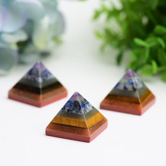 1.0" Chakra Pyramid Crystal Carving Bulk Wholesale  Wholesale Crystals