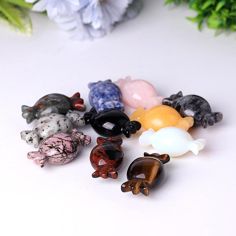 2" High Quality Natural Carved Crystal Candy Carving for Gift Wholesale Crystals