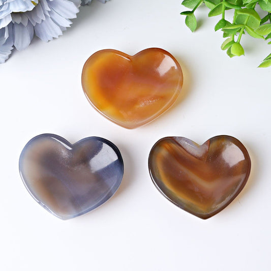 2.1" Agate Heart Shape Bowl Crystal Carvings Wholesale Crystals