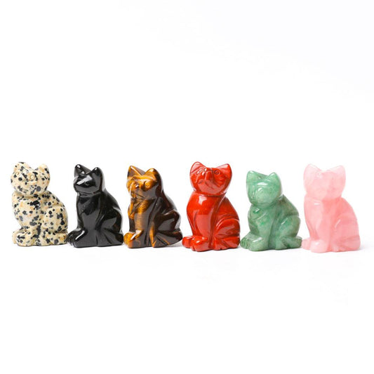 1.5" Cat Figurine Crystal Carvings Wholesale Crystals