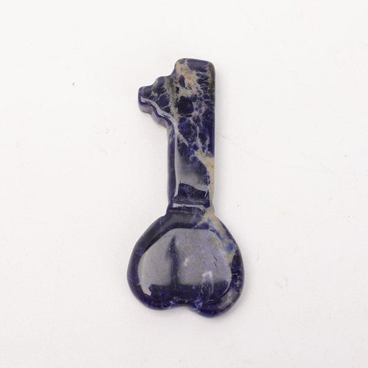 3" Sodalite Heart Key Carvings 1pc Wholesale Crystals