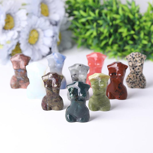 2“ Wholesale Crystal Tiny Women Body Figurine Crystal Torso Statue Carved Goddess Model Body Wholesale Crystals