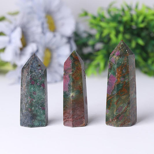 Natrual Ruby Kyanite Point Healing Tower for Collection Wholesale Crystals