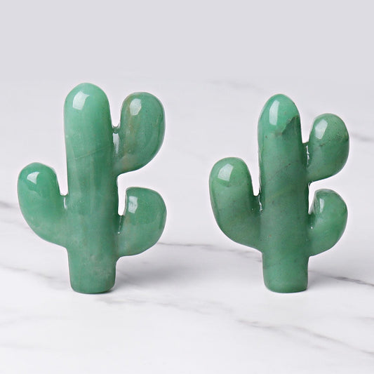 3.1" Green Aventurine Cactus Crystal Carvings Wholesale Crystals