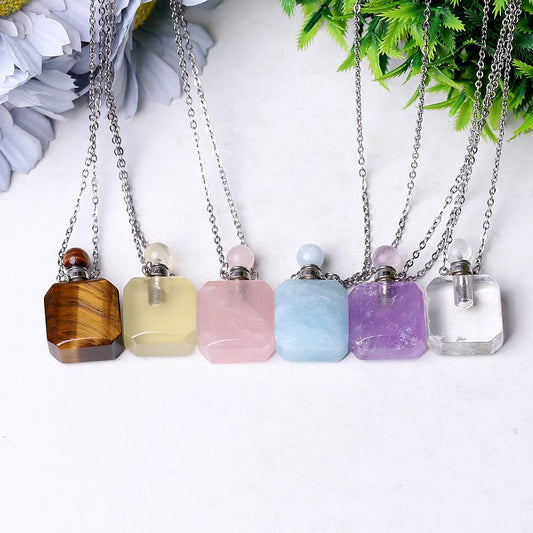 1.4" Empty Perfume Bottle Necklace DIY Wholesale Crystals