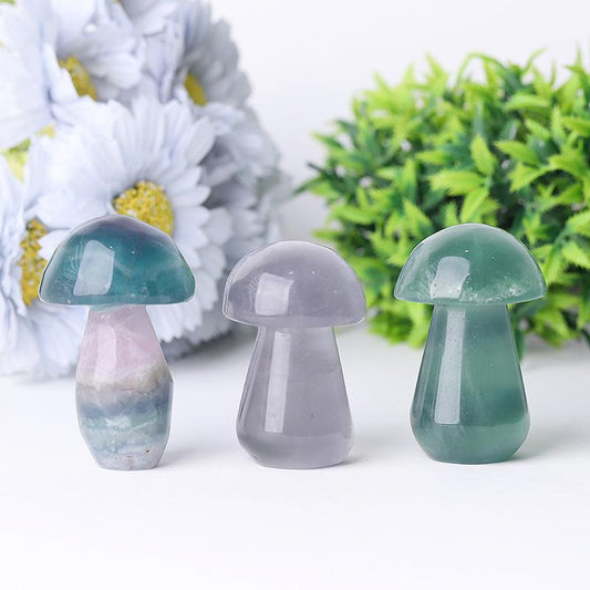 2" Fluorite Mushroom Crystal Carvings Wholesale Crystals