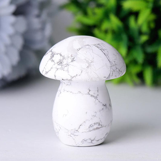2" Howlite Mushroom Crystal Carvings Wholesale Crystals