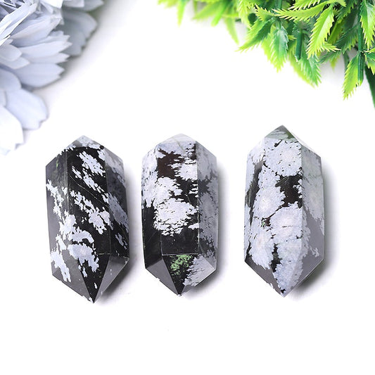 2" Snowflake Obsidian Double Terminated Point Wholesale Crystals