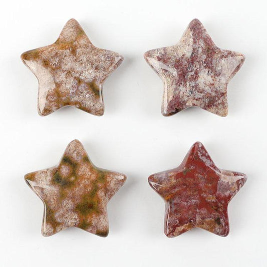 1" Ocean Jasper Crystal Carving Stars Wholesale Crystals