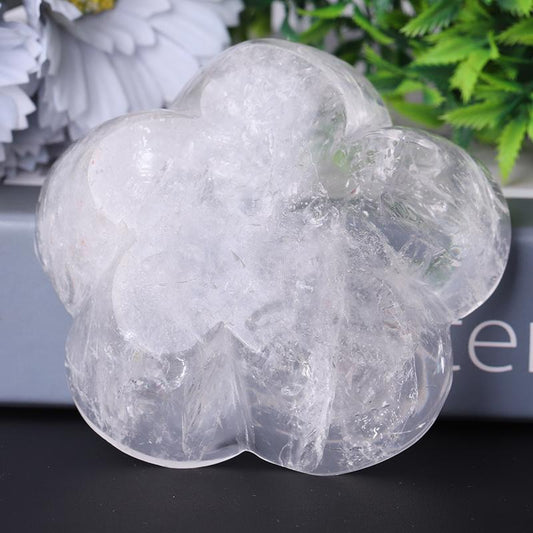 3.5" Clear Quartz Flower Shape Bowl Crystal Carvings Wholesale Crystals