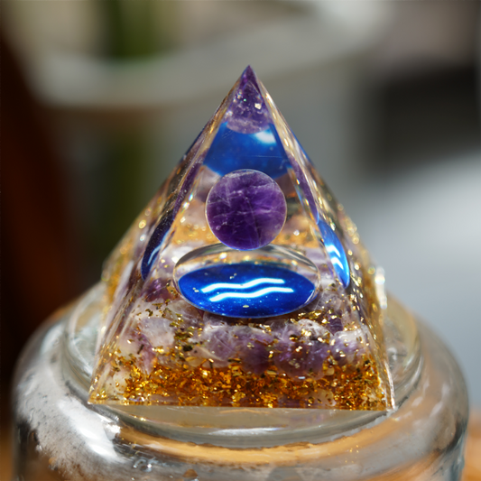 6cm Zodiac Orgone Resin Indused Crystal Chips Pyramid Free Form Bulk Wholesale