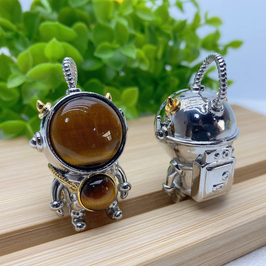 2.0" Labradorite Tiger's Eye Astronaut Pendant Bulk Wholesale