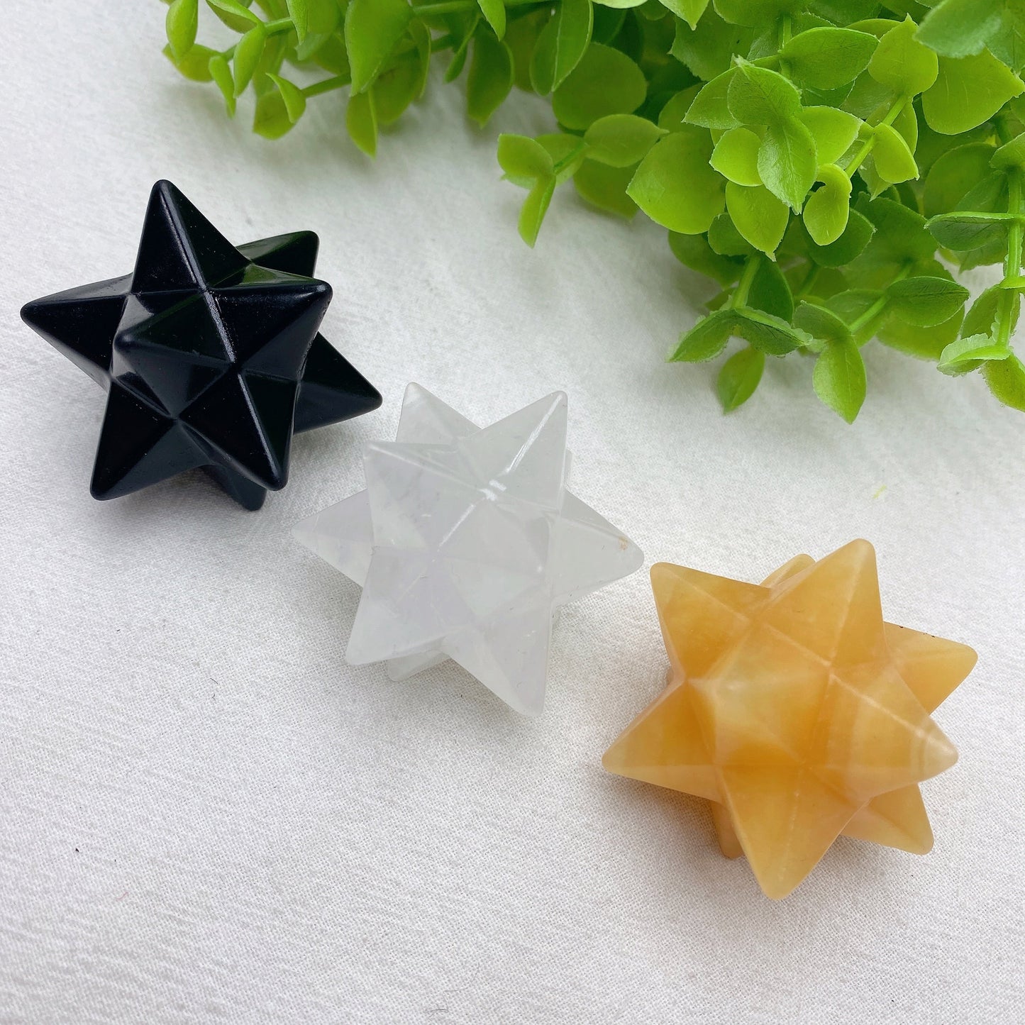 1.9" Mixed Crystal Merkaba Carvings Bulk Wholesale