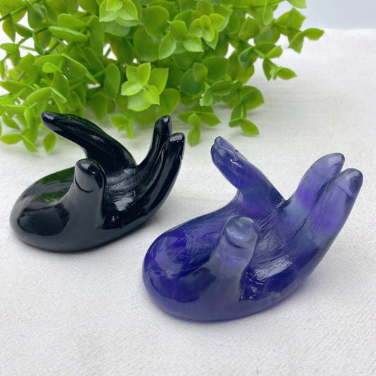 3.0" Fluorite Black Obsidian Hand Carving Bulk Wholesale