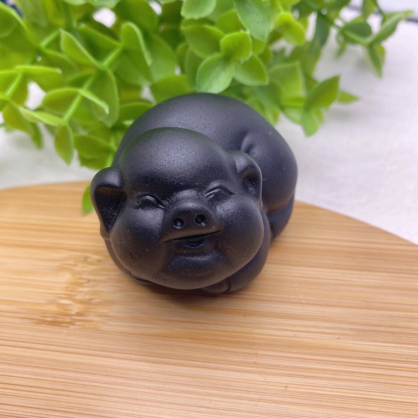 2.1" Black Obsidian Pig Crystal Carvings Bulk Wholesale