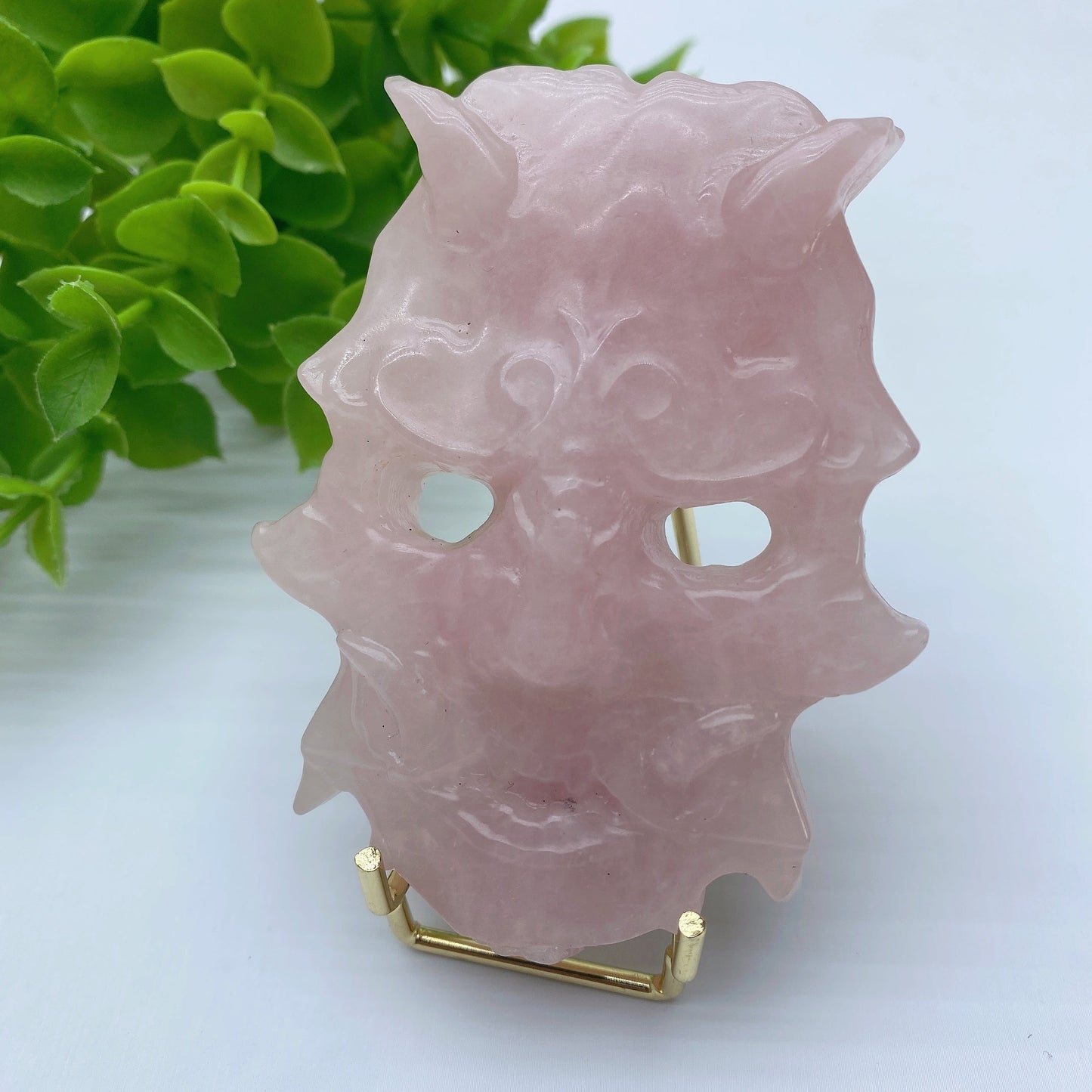 3.1" Golden Obsidian Rose Quartz Mask Bulk Wholesale