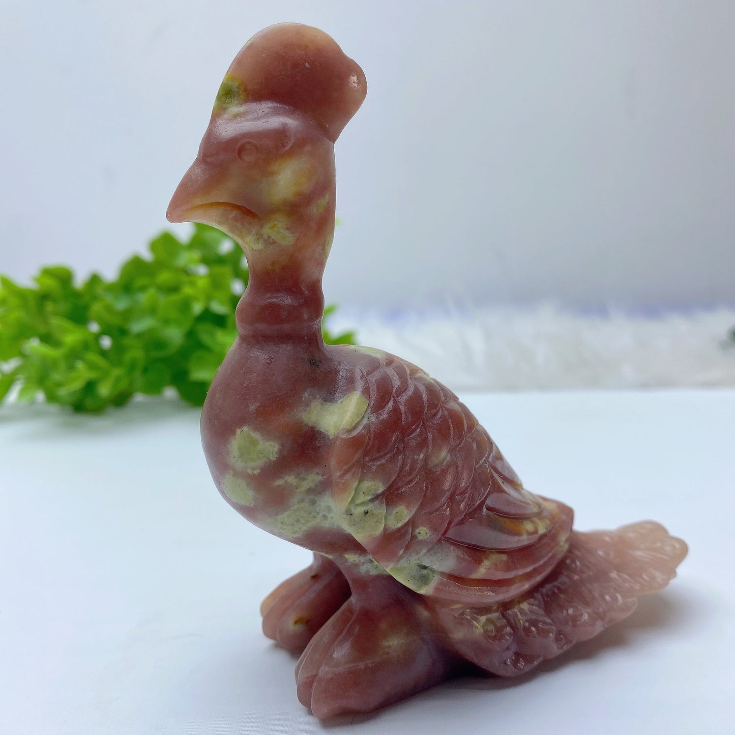 4.3" Jade Peacock Carving Bulk Wholesale