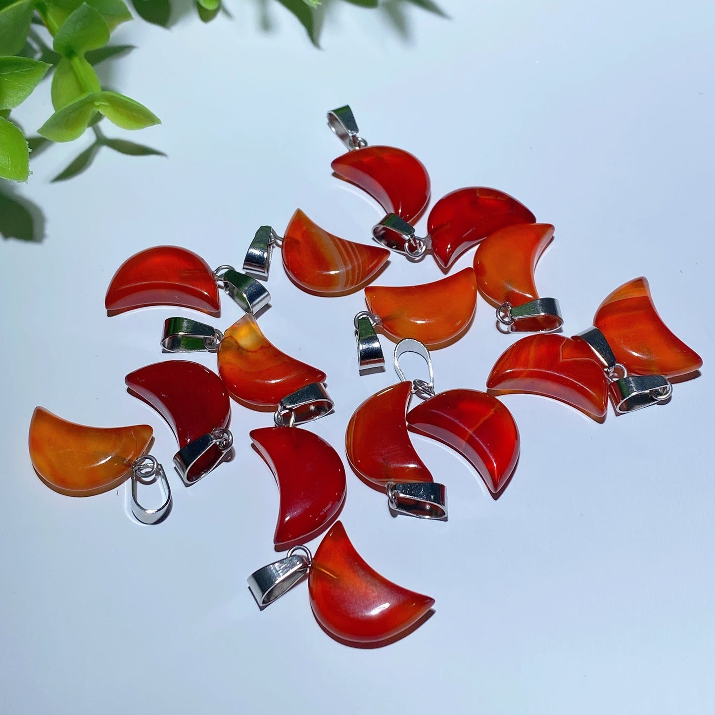 0.8" Mini Carnelian Moon Pendant Bulk Wholesale