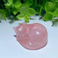 1.5" Rose Quartz Cat Carving Bulk Wholesale