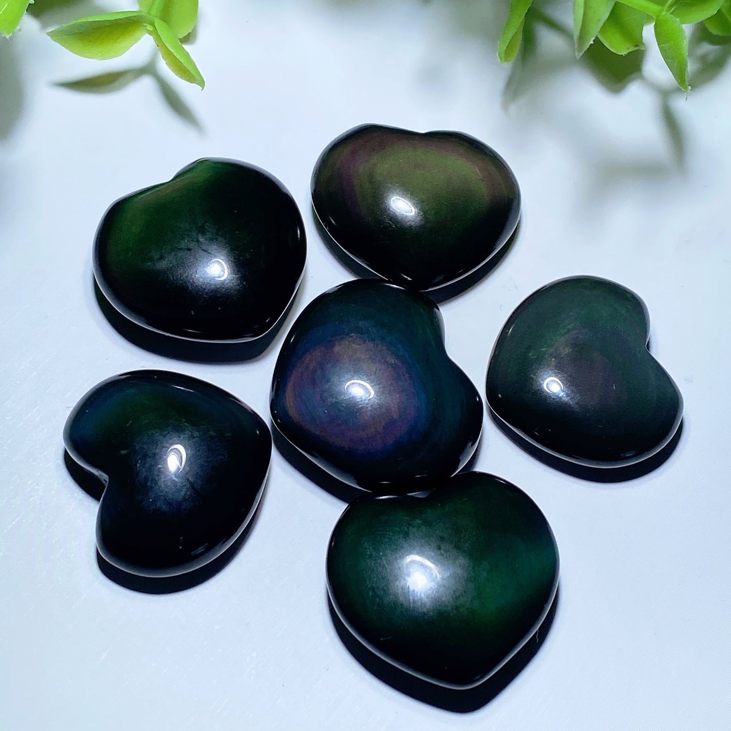 1.0" Rainbow Obsidian Heart Bulk Wholesale