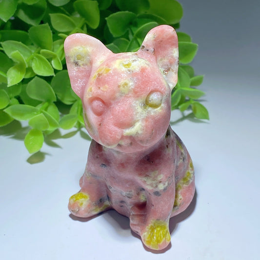 3.0" Jade French Bulldog Carving Bulk Wholesale